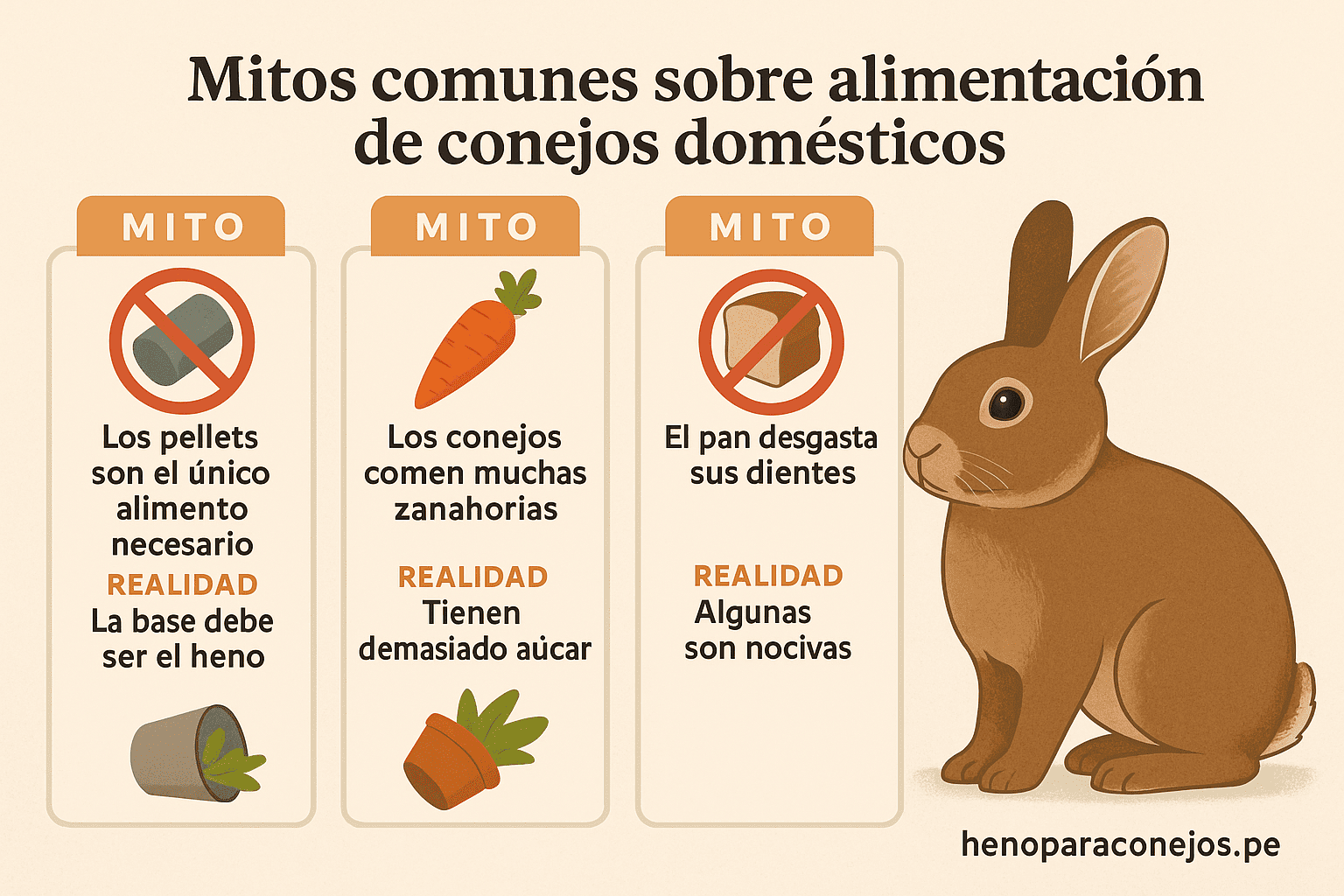 Mitos sobre los conejos y la alimentación de los conejos domésticos