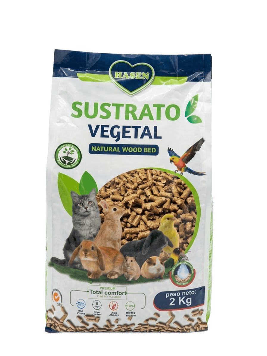 Sustrato vegetal 2kg para conejos marca hasen, venta en lima